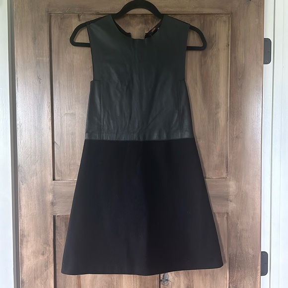 Maje Lamb Leather and Wool dress - Picture 3 of 6